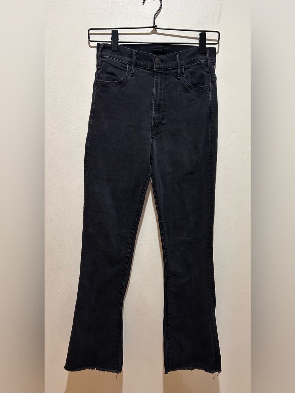 Mother The Hustler Ankle Fray Jeans in Not Guilty Black Wash - Women’s Size 25